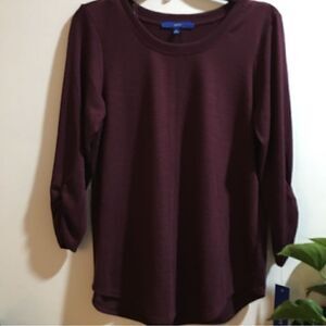Apt.9 Round bottom Rouched quarter sleeve top‎
